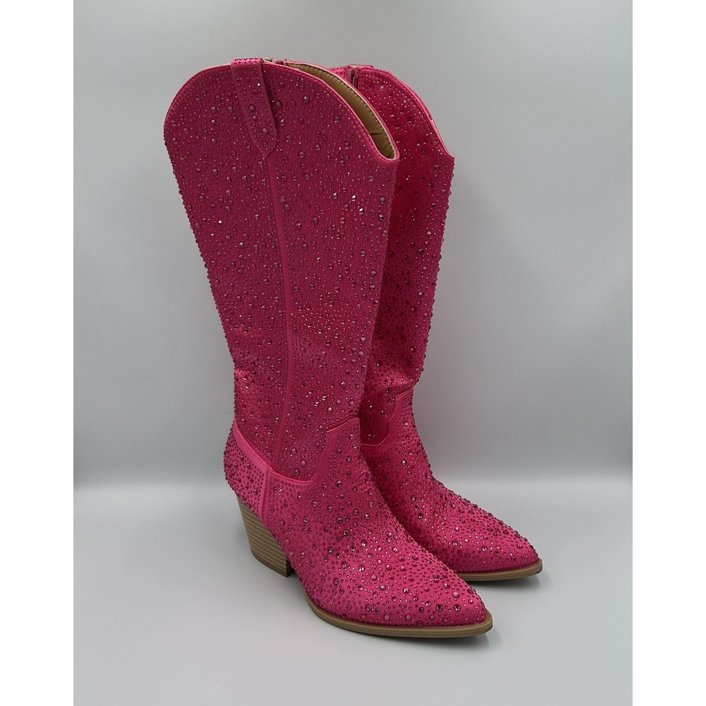 Pink Lilly Rhinestone Pink Boots Western Festival Size 6